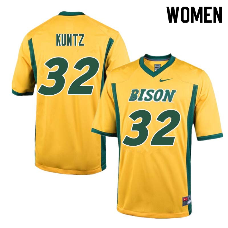 Women #32 Zak Kuntz North Dakota State Bison College Football Jerseys Sale-Yellow